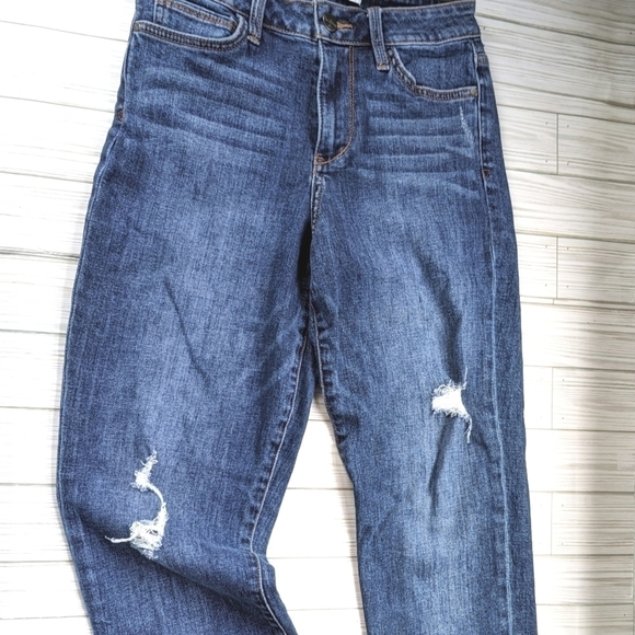Sam Edelman Mary Jane Distressed Hoh Rise Straight Jean in Dark Wash Size 26 - Picture 9 of 9